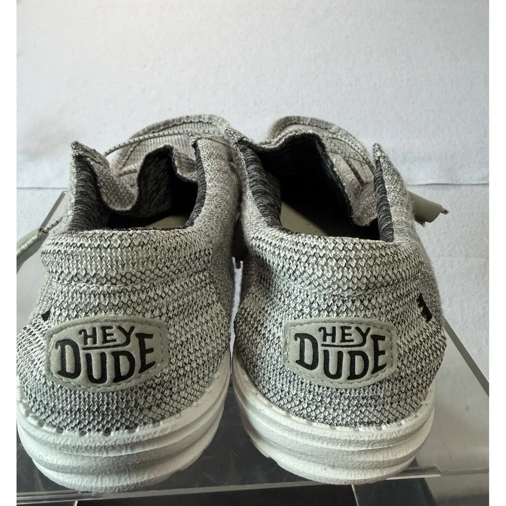Hey Dude Wally Stretch Mix Shoes Men's 13 Granite Black Gray Boat Sneakers